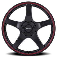 Petrol P2E MBRL 20x8.5 +35 5x112mm 74.1mm Matte Black Red Lip