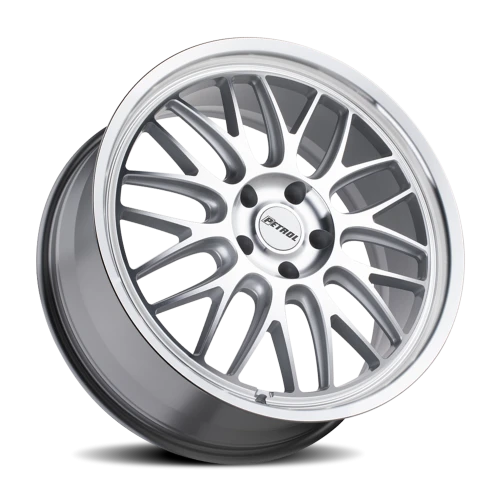 Petrol P4C SL 16x7 +40 4x100mm 72.1mm Silver Machined Face-Machined Lip