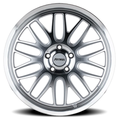 Petrol P4C SL 17x8 +40 5x108mm 72.1mm Silver Machined Face-Machined Lip