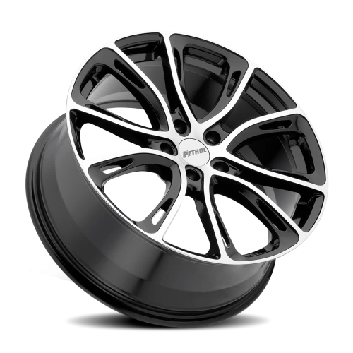 Petrol P5A GBM 19x8 +32 5x112mm 72.1mm Gloss Black Machined Cut Face