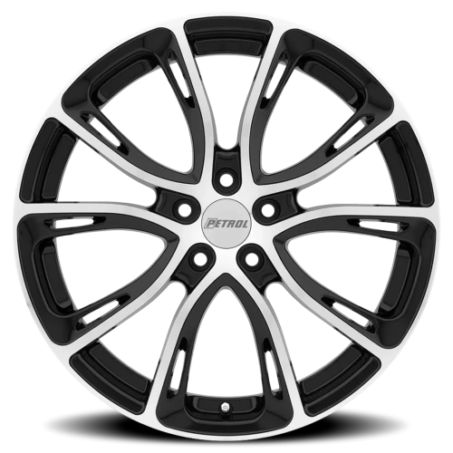 Petrol P5A GBM 18x8 +40 5x112mm 72.1mm Gloss Black Machined Cut Face