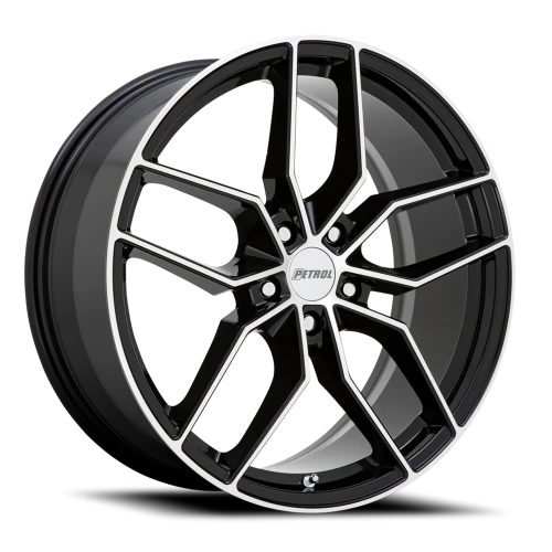 Petrol P5C GBM 17x8 +40 5x114.3mm 76.1mm Gloss Black Machined Face