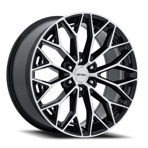 Petrol P5E BD 22x9.5 +30 6x135mm 87.1mm Gloss Black Machined Face