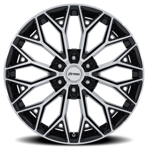 Petrol P5E BD 20x9.5 +30 6x135mm 87.1mm Gloss Black Machined Face