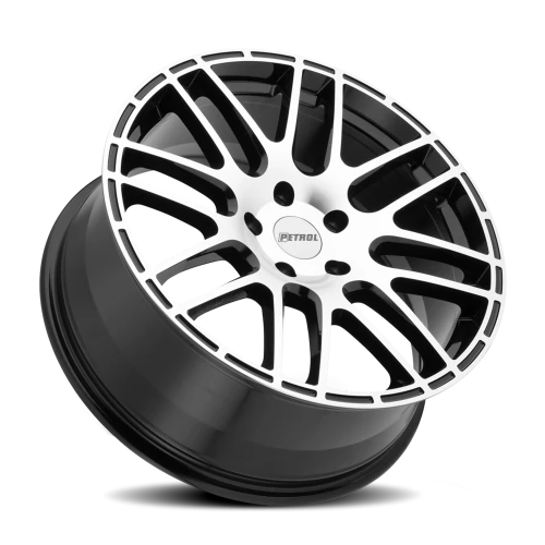 Petrol P6A GBM 19x8 +40 5x110mm 72.1mm Gloss Black Machined Cut Face