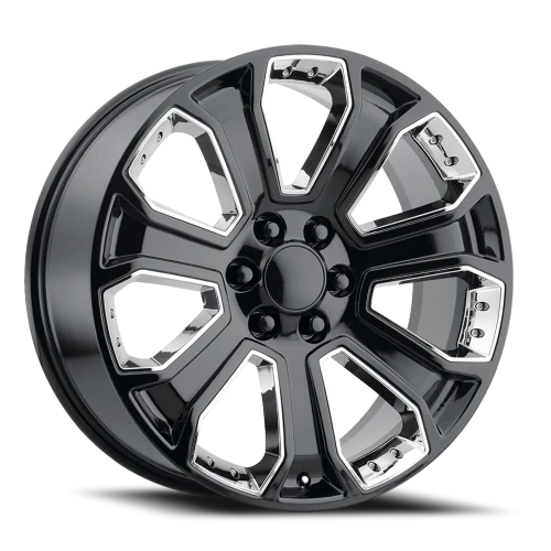 Performance Replica PR113 GB 20x9 +24 6x139.7mm 78.3mm Gloss Black Chrome Accents
