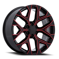 Performance Replica PR177 MR 24x10 +24 6x139.7mm 78.1mm Gloss Black Red Milled