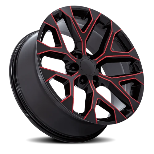 Performance Replica PR177 MR 22x9 +24 6x139.7mm 78.1mm Gloss Black Red Milled