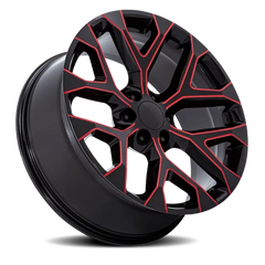 Performance Replica PR177 MR 20x9 +24 6x139.7mm 78.1mm Gloss Black Red Milled