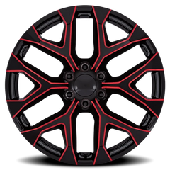 Performance Replica PR177 MR 20x9 +24 6x139.7mm 78.1mm Gloss Black Red Milled