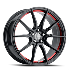 Performance Replica PR193 GBR 20x9 +30 5x114.3mm 70.6mm Gloss Black Red Machined