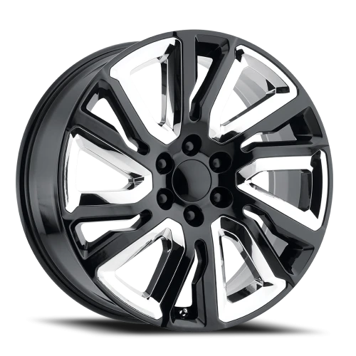Performance Replica PR202 GB 22x9 +28 6x139.7mm 78.1mm Gloss Black Chrome Accents