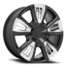 Performance Replica PR212 GB 22x9 +28 6x139.7mm 78.1mm Gloss Black Chrome Accents