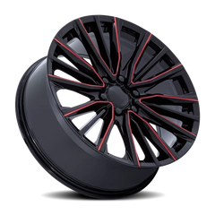 Performance Replica PR223 GBMR 24x10 +28 6x139.7mm 78.1mm Gloss Black Milled Red