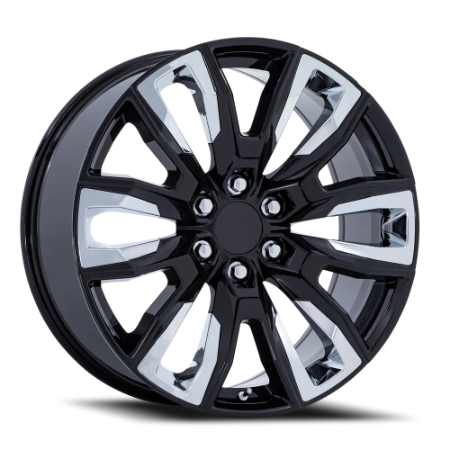 Performance Replica PR225 GB 22x9 +28 6x139.7mm 78.1mm Gloss Black Chrome Accents