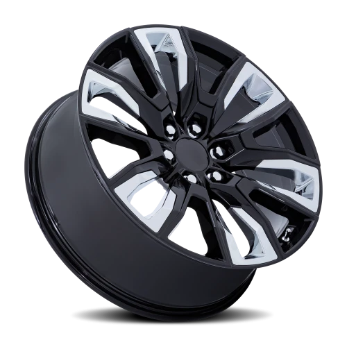 Performance Replica PR225 GB 24x10 +31 6x139.7mm 78.1mm Gloss Black Chrome Accents