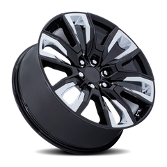 Performance Replica PR225 GB 22x9 +28 6x139.7mm 78.1mm Gloss Black Chrome Accents