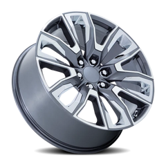 Performance Replica PR225 G 22x9 +28 6x139.7mm 78.1mm Gloss Gunmetal Machined-Chrome Accents