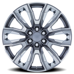 Performance Replica PR225 G 22x9 +28 6x139.7mm 78.1mm Gloss Gunmetal Machined-Chrome Accents