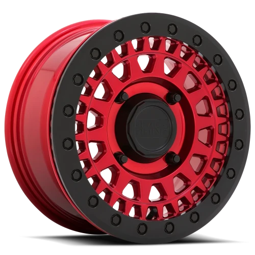 Black Rhino Parker Beadlock UTV RD 14x7 +51 4x110mm 80.2mm Candy Red Black Bead Ring
