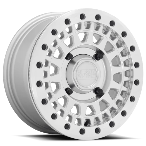 Black Rhino Parker Beadlock UTV SL 14x7 +51 4x156mm 132mm Silver Mirror Cut Face