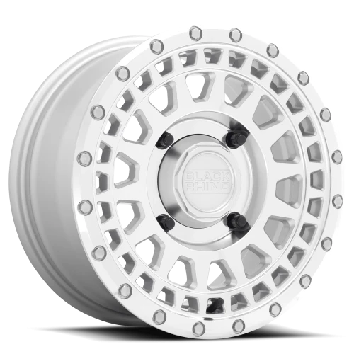 Black Rhino Parker UTV SL 15x7 +36 4x136mm 106mm Silver Mirror Cut Face