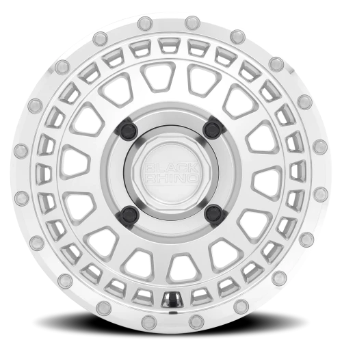 Black Rhino Parker UTV SL 14x7 +51 4x110mm 80.2mm Silver Mirror Cut Face