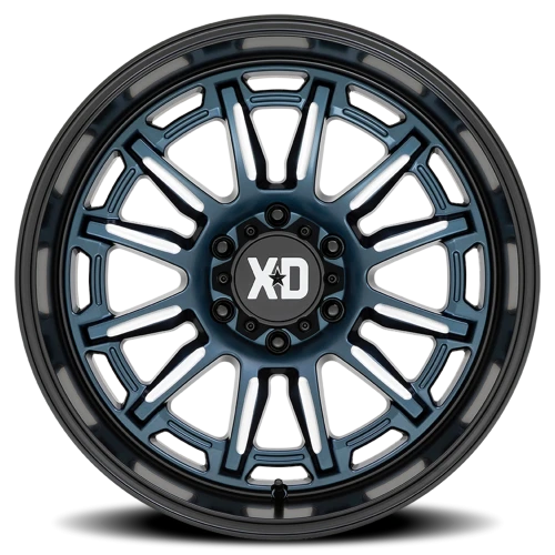 XD Series Phoenix XD865 20x9 +18 5x150mm 110.1mm Metallic Blue Milled-Black Lip