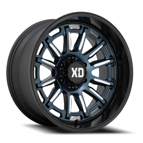XD Series Phoenix XD865 20x9 +0 6x139.7mm 106.1mm Metallic Blue Milled-Black Lip