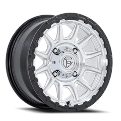 Fuel Piston UTV FV866SB 15x7 +10 4x137mm 96mm Machined Hyper Silver Machined Face-Matte Black Lip
