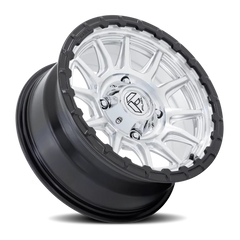 Fuel Piston UTV FV866SB 15x7 +38 4x156mm 115.1mm Machined Hyper Silver Machined Face-Matte Black Lip