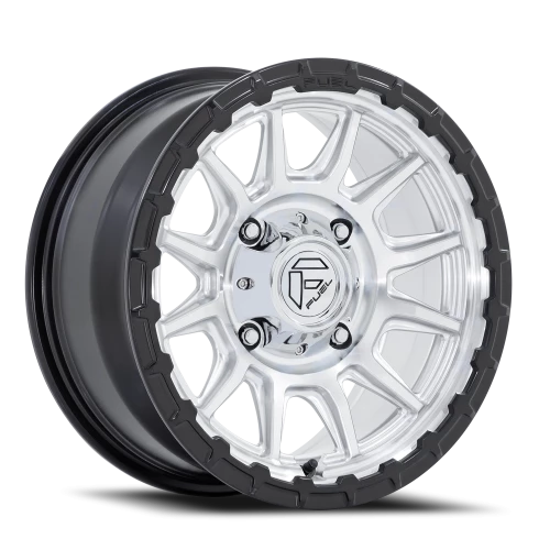 Fuel Piston UTV FV866SB 15x7 +10 5x114.3mm 72.56mm Machined Hyper Silver Machined Face-Matte Black Lip