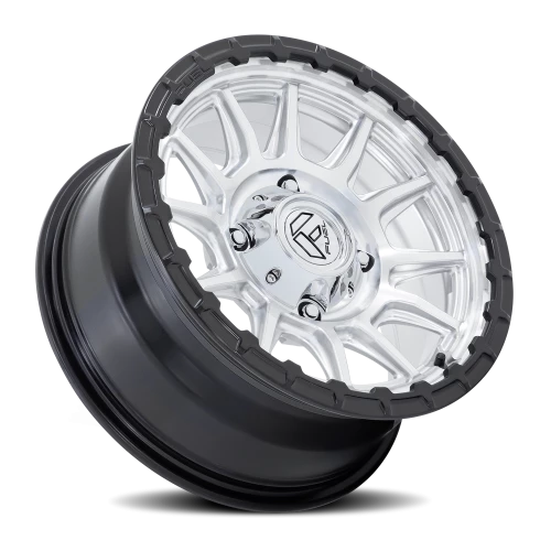 Fuel Piston UTV FV866SB 15x7 +38 6x139.7mm 100.3mm Machined Hyper Silver Machined Face-Matte Black Lip