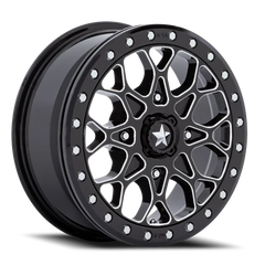 MSA Portal Beadlock M48 GB-M 15x6 +38 4x137mm 96mm Gloss Black Milled-Gloss Black Ring