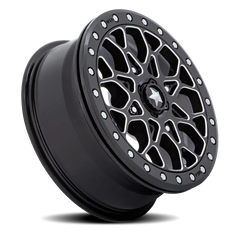 MSA Portal Beadlock M48 GB-M 15x6 +38 4x137mm 96mm Gloss Black Milled-Gloss Black Ring