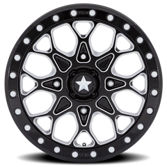 MSA Portal Beadlock M48 GB-M 15x6 +38 4x137mm 96mm Gloss Black Milled-Gloss Black Ring