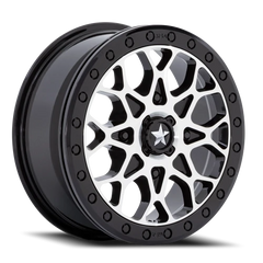 MSA Portal Beadlock M48 GBM 15x6 +38 4x137mm 96mm Gloss Black Machined-Gloss Black Ring