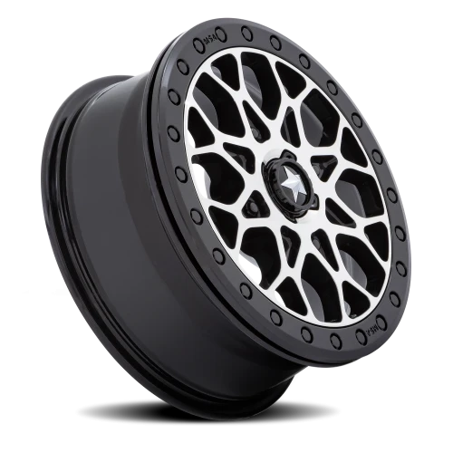 MSA Portal Beadlock M48 GBM 15x6 +38 4x110mm 86mm Gloss Black Machined-Gloss Black Ring