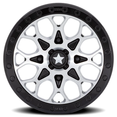 MSA Portal Beadlock M48 GBM 15x6 +38 4x110mm 86mm Gloss Black Machined-Gloss Black Ring