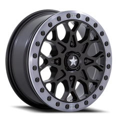 MSA Portal Beadlock M48 SB 15x6 +38 4x110mm 115.1mm Satin Black Gray Tint Ring
