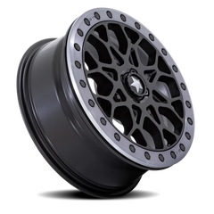 MSA Portal Beadlock M48 SB 15x6 +38 4x137mm 86mm Satin Black Gray Tint Ring