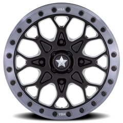 MSA Portal Beadlock M48 SB 15x6 +38 4x137mm 86mm Satin Black Gray Tint Ring