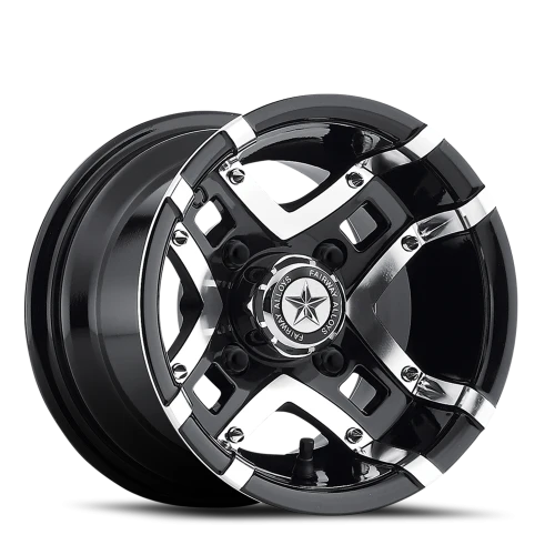 Fairway Alloys Prestige 10x7 -25 4x101.6mm 70.7mm Gloss Black Machined