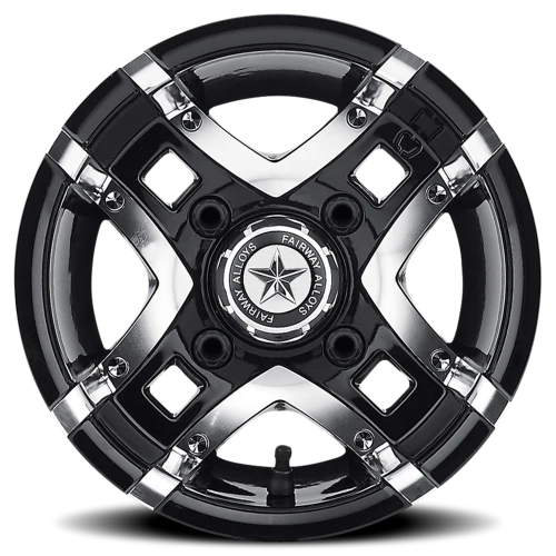 Fairway Alloys Prestige 10x7 -25 4x101.6mm 70.7mm Gloss Black Machined