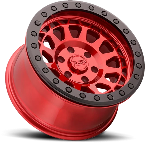 Black Rhino Primm Beadlock RD 17x8.5 -38 5x127mm 71.6mm Candy Red Black Ring-Black Bolts