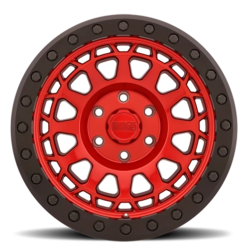 Black Rhino Primm Beadlock RD 17x8.5 +0 6x139.7mm 112.1mm Candy Red Black Ring-Black Bolts