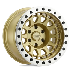 Black Rhino Primm Beadlock GLD 17x8.5 -38 5x127mm 71.6mm Matte Gold Machined Ring-Black Bolts
