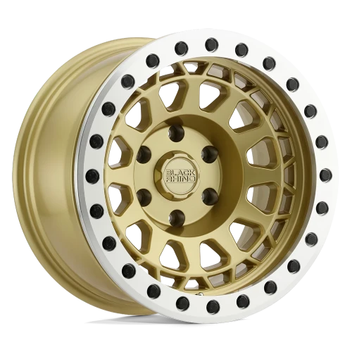 Black Rhino Primm Beadlock GLD 17x8.5 +0 6x135mm 87.1mm Matte Gold Machined Ring-Black Bolts