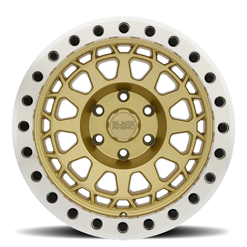 Black Rhino Primm Beadlock GLD 17x8.5 +0 6x139.7mm 112.1mm Matte Gold Machined Ring-Black Bolts