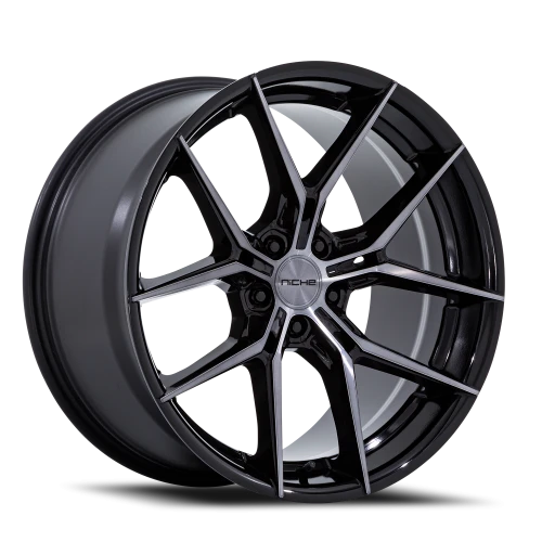 Niche Prodigy 5 NC279 BT 20x11 +50 5x114.3mm 72.56mm Gloss Black Dark Tinted Clear